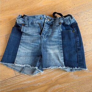 Cat & Jack Blue Patchwork Jean Shorts. Size 7-8 (runs a little small)